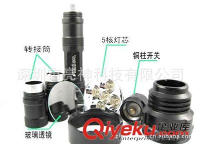 亮神WF-1200L 五燈LED強(qiáng)光遠(yuǎn)射手電，照亮黑夜的科技之光